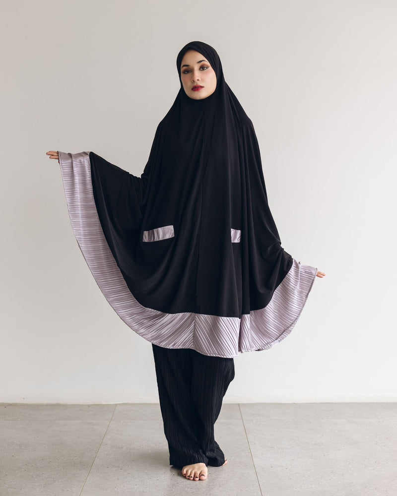 Lilac plissé burqa