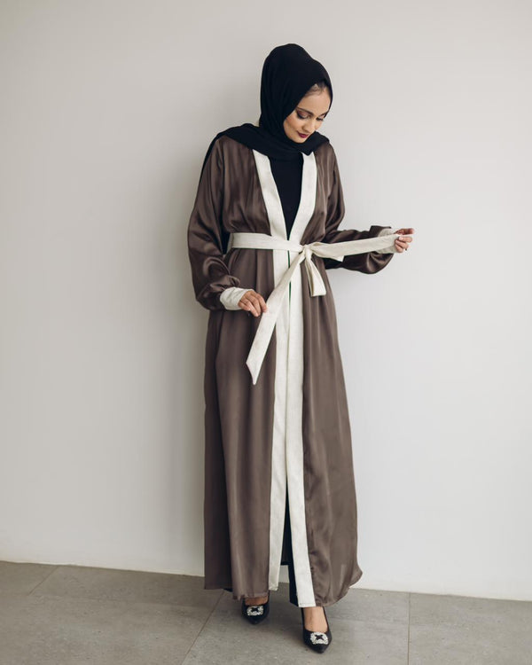 Oatmeal linen Abaya