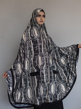 Jubu Knee length black and nude full abstract burqa