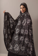 Knee Length Burka black Abstract