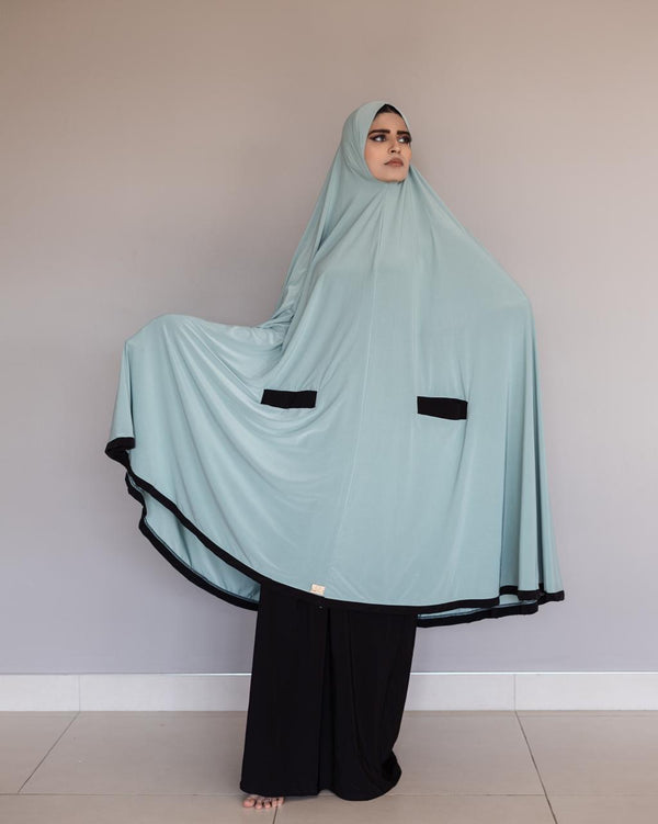 Mint with black burqa