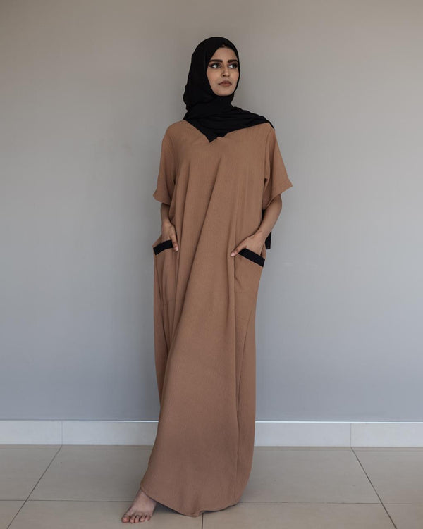 Nude and black Kaftan