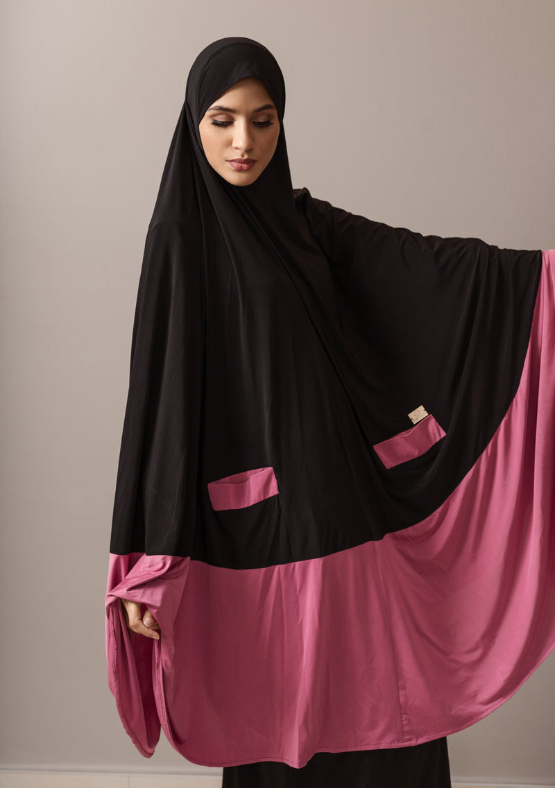 Black with pink two toned burka