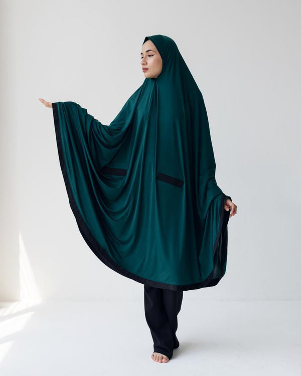 Knee Length Burka Bottle Green