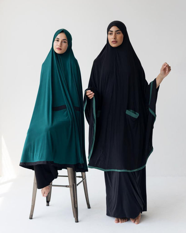 Knee Length Burka Bottle Green